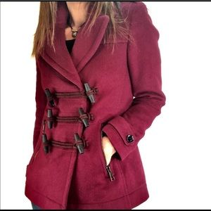 Burberry Britt Pea Coat Toggle Boysenberry